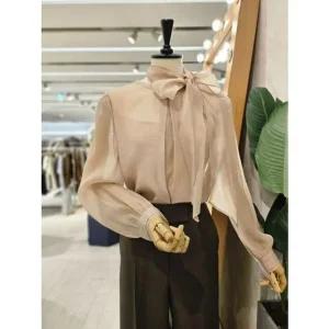 [갤러리아] F/W 라운드넥시스루리본블라우스 RTHWBLGA030