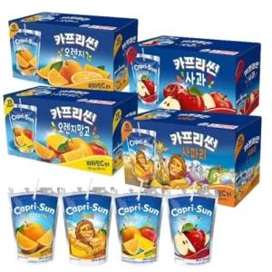 농심 카프리썬 오렌지 망고 사과 음료 200ml/주스/쥬스/어린이/과일/사무실/카프리선/파우치/음료수/사파리