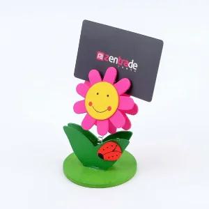 WRI 명함 메모 스탠드 우드 집게-테이블 장식 컬러 쇼클립 원목 홀더 홍보 비지니스카드 행거 핀