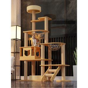 먼치킨캣타워 낮은 냥이집 선반 소형 고양이 캣타워 튼튼한 무소음 미니캣타워 먼치킨