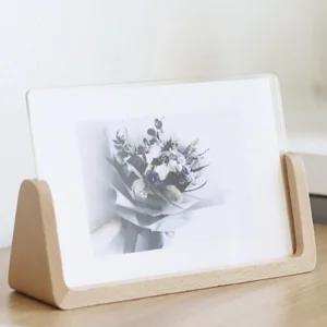 엔틱 탁상용 액자 소형 웨딩액자 아크릴 포토테이블 우드 프레임 인테리어