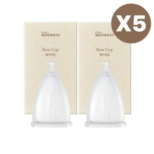 해피문데이 베이직컵 생리컵 안심 미디엄+미디엄 5set