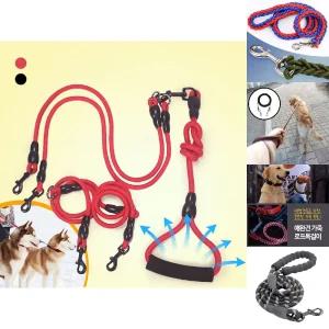강아지 로프 리드줄 산책줄 목줄 손잡이 외출용 2in1/애견/반려/산책/대형견/외출/동물/용품/끈/리더/내구