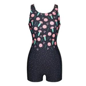 레노마수영복 HC04 수경+수모+폴리백+브라컵 여 선인장 U백 2부 반신수영복 수경수모