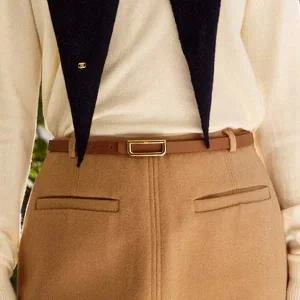 [닥스](강남점)DBBE5F804W3 [여성벨트][D Symbol]브라운 골드 D버클 소가죽 여성벨트