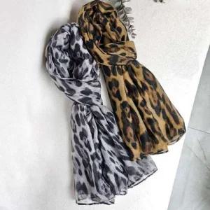 [애슬릿] 롱 스카프 여성 호피 쉬폰 가을 간절기 빅 긴 대형