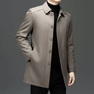남자 트렌치 봄가을 하프 코트 캐주얼 카라넥 싱글 ST3