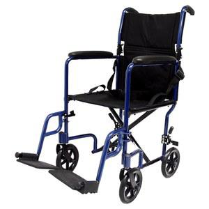 카르만 헬스케어 LT-2017-BK 접이식 알루미늄 운송 의자, 검은색, 좌석 너비 17인치