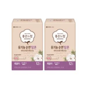좋은느낌 생리대 탐폰 순면 젤그립 레귤러 12p X 2팩 BNS