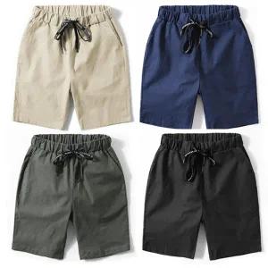 [디바옴므]여름 베이직 린넨 스판 5부 밴딩 팬츠