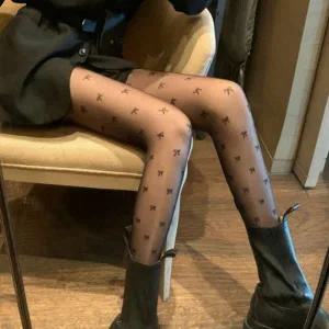 예쁜 여성 롱스타킹 팬티 리본 하트 도트