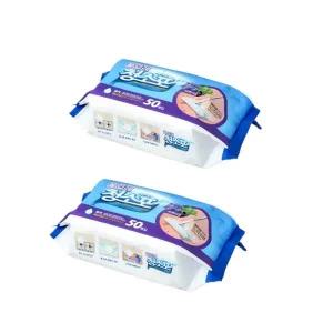 [무중력의자]습식물걸레 청소포100매(50매 2p) 라벤더향 걸레 행주