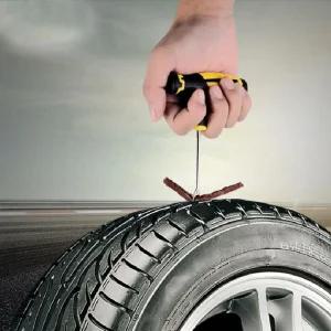 타이어 펑크 수리 키트/고무씰/빵구/지렁이/펑크씰/자동차/송곳/빵꾸씰/셀프/공구/킷/차량/씰/타이어씰/펑