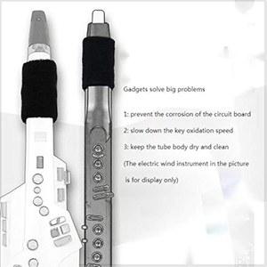 롤랜드 에어로폰 AE-01, AE-05, AE-10, AE-20, AE-30, Akai EWI 4000s, 5000, 솔로용 디지털/전자 관악기 습기 밴드/마우스피스 밴드 타액 보호 커버(블랙)