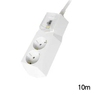 (2구 10m 화이트) 철벽 고용량 멀티탭 누전차단/누전/차단/멀티/콘센트/대용량/접지/안전/차단기/전기/접지