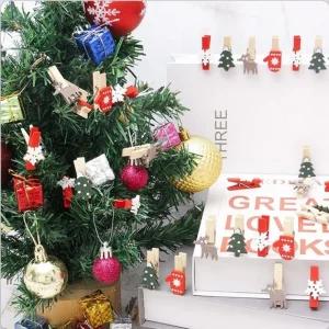 나은상점 [마카담아]크리스마스 나무클립(6P set) / 트리장식 클립 인테리어 소품 미니나무클립