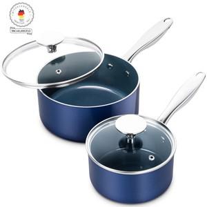 MICHELANGELO 1/2/6QT 뚜껑 세라믹 소스 팬 붙지 않는 스테인레스 스틸 손잡이가 미니 소형 소형 냄비 오븐