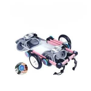 애견 휠체어 소형견 노견 뒷다리 마비 재활 훈련 의족 애견휠체어(2XS사이즈/핑크)+공구상자