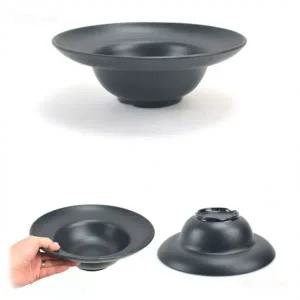 블랙 멜라민 파스타 스파게티 면기 면그릇 카레 볶음밥 덮밥 그릇 샐러드 디저트 그릇 지름 23cm