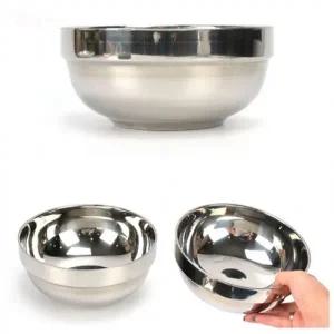 보온 보냉 이중구조 스텐 후식 냉면그릇 냉면기 면그릇 비빔국수 떡국 비빔밥 그릇 17.2cm 18.2cm 19.3cm