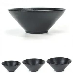 블랙 멜라민 라면 국수 비빔밥 그릇 일식 라멘 우동 덮밥 그릇 면기 면그릇 지름 22.5cm 25.5cm
