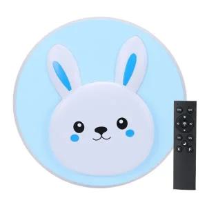 KS 키즈방등 60W LED 리모컨 원형 토끼 얼굴 3색 플리커프리 작은방 인테리어조명