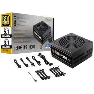 GAMDIAS PCIe 5.1 및 ATX3.1 GeForce RTX 5000 시리즈용 골드 1000W 전원 공급 장치, 1000W 풀 모듈형 ATX 80 플러스 게이밍 PC 데스크톱용 골드 컴퓨터 PSU, 저소음 팬, HELIOS P2-1000G