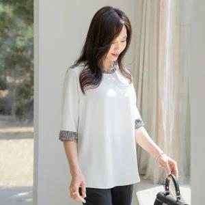 마담4060 엄마옷 자가드소매여름블라우스-RBL2504013- 338950