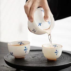 57도씨 휴대용 난초 쾌객배 3종 다도세트 160ml