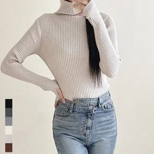 여성 목폴라 니트 목티 폴라티 터틀넥 비스코스 손목 핸드워머 가을 겨울 빅사이즈 블랙 그레이 베이지