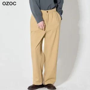 OZOC)] 투턱 코튼 배기 팬츠  택가격  84000원)