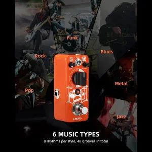 Lekato 프로 엔지니어링 드럼 머신 페달 - 스튜디오 기타 트래킹을 위한 실시간 필 기능을 갖춘 48개의 그