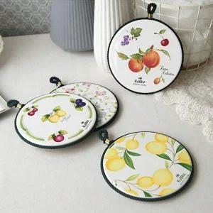 과일무늬 세라믹 냄비받침 1P 후라이팬 밥솥 받침대