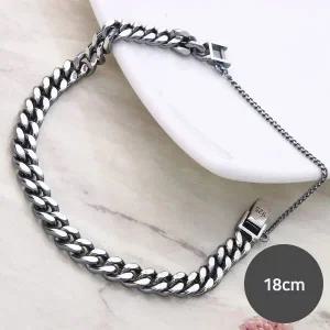 [하프클럽/]925 실버 유니크 7mm 볼드 체인 은 팔찌 SH111_18cm