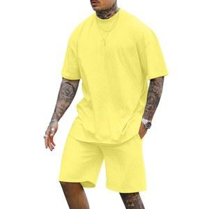 렉시아트 남성 2피스 의상 캐주얼 운동복 반바지 여름 트레이닝복 오버사이즈 반팔 스포츠 세트