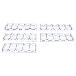 100개의 표준 카지노 칩을 위한 뚜껑 없는 개더촨 아크릴 포커 칩 트레이 랙, 텍사스 홀덤용 랙 보관 디스플레이 케이스, 블랙잭, 도박, 클럽, 클리어