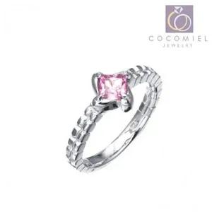 [콩심팥심]순은반지 커플링 은반지 우정 실버반지 큐빅 핑크 R-3