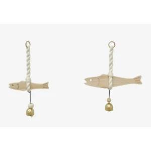 J2K 풍경 우드 행운 인테리어 종 도어벨 액막이 명태