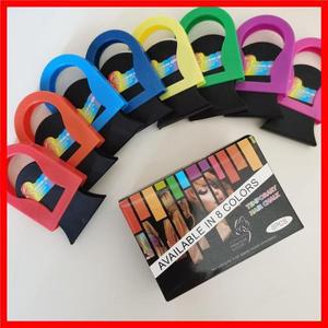 DIY 헤어 컬러 일회용 헤어 초크 빗 임시 6 색 헤어 컬러 염색 세척 가능한 미니 헤어 염색 마커 여성 소녀