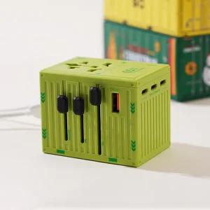 지클릭커 트래블 컨테이너 여행용 멀티 어탭터 PD65W 그린