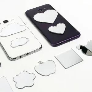 붙이는 휴대폰 거울 스티커 핸드폰 폰꾸 다꾸 거울 휴대 폰 거울 아크릴 스티커 붙이는 손 미니 용