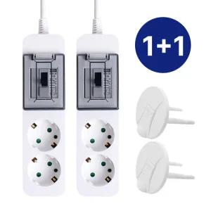 2개세트 코니야 국산 멀티탭 고용량 배선차단 2구 4.5M 화이트 에어컨 고전력