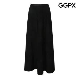 [GGPX] 가을 스웨이드 러플 롱 스커트 (GP9SK042F)