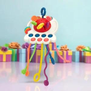 캐스B 손감각발달토이 우주선 치발기 딸랑이 소근육활동 촉감자극 피젯토이 푸쉬팝 유아용