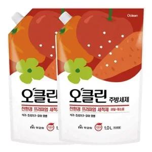 무궁화 오클린 친환경 프리미엄 주방세제 리필 1.0L X 2개 (WFK58AV)