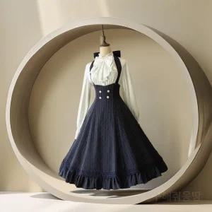 중세드레스 르네상스튬 귀족의상 중세시대드레스 멜빵