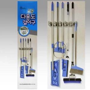 삼정 다용도걸이구 5공 밀대 걸레 청소 수납 밀대 수납 청소용품 벽걸이부착 도어훅 다용도 행거 걸이