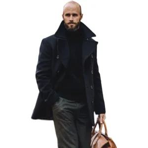 해군 피코트 남성 상세페이지 밀리터리 블랙색 반코트 남자 숏코트 출근