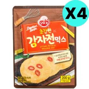 오뚜기 초간편 감자전 믹스 감자 전분 부침 가루 4개
