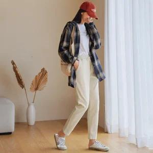 [핑크시슬리] 메디츠 겉기모 체크 박스 후드 셔츠